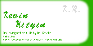 kevin mityin business card